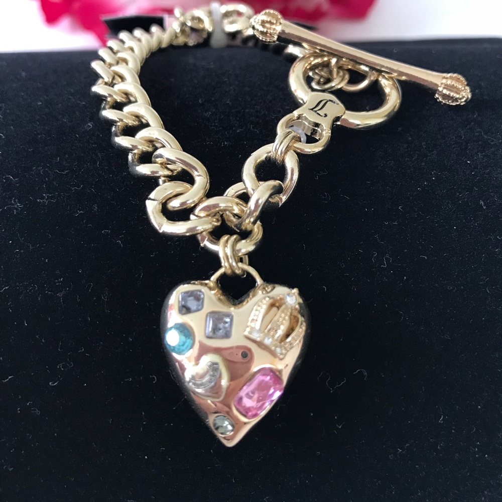 Nwt Juicy Couture Dangling Heart Charm Bracelet - Picture 2 of 7